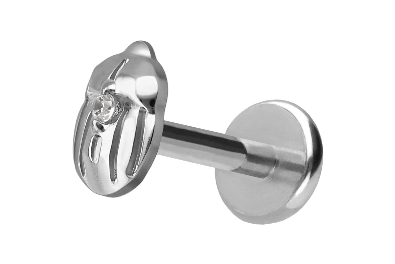 Titan Labret Piercing mit Push Fit SKARABÄUS